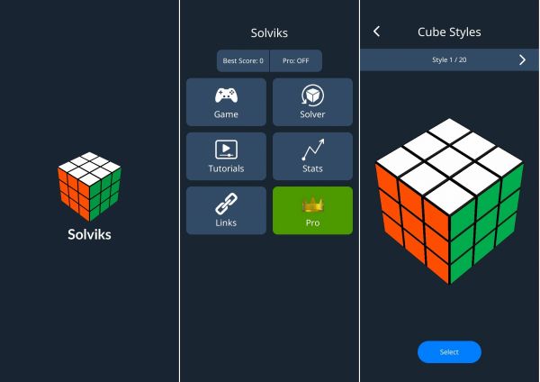 Solviks: Rubiks Cube Solverのアプリ画面