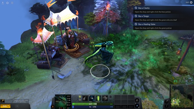 Dota 2のチュートリアル画面