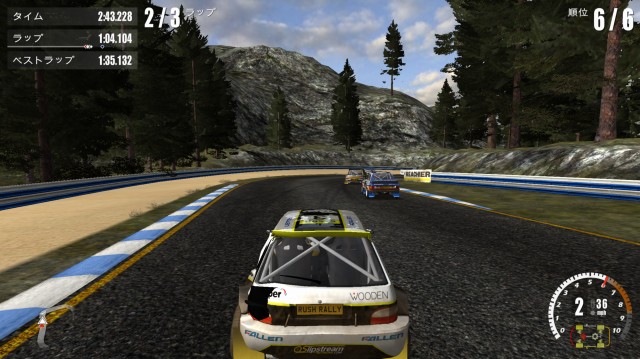 Rush Rally 3のレースゲーム画面